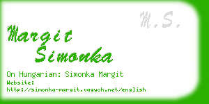 margit simonka business card
